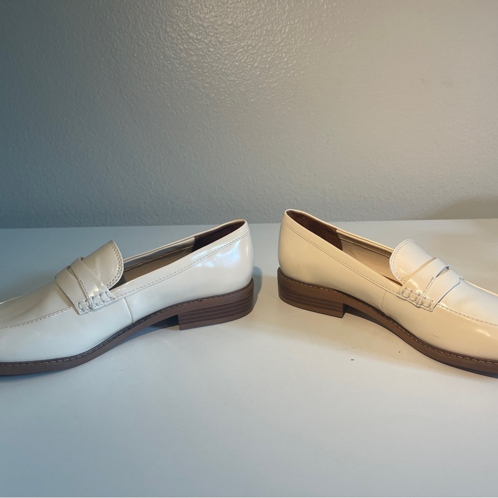 Franco Sarto Ivory Leather Penny Loafers Size 10 NWOT - Picture 7 of 10